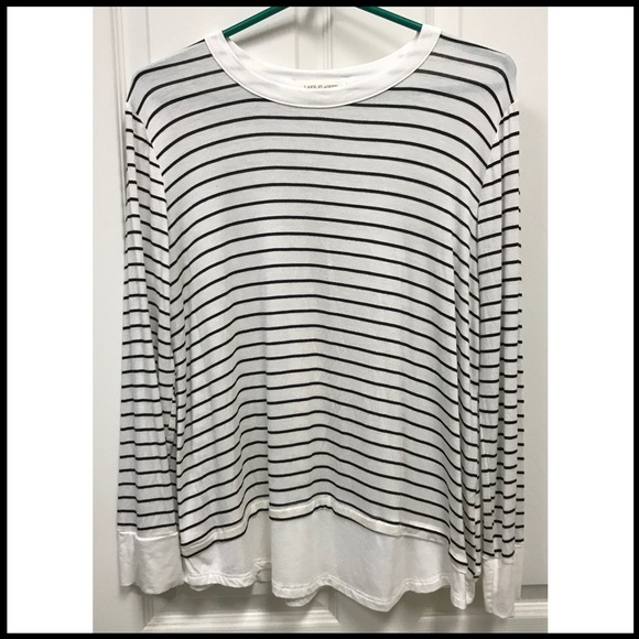 Lake Flower, longsleeve, Sz M, striped top - Picture 1 of 4